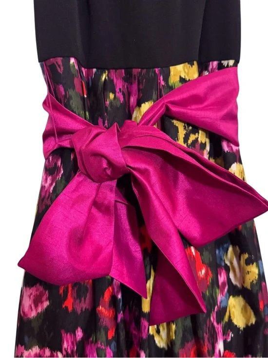 Moulinette Soeurs Anthro Size 4 French Fields Floral Dress Gown Whimsy Pink Bow - Picture 4 of 10